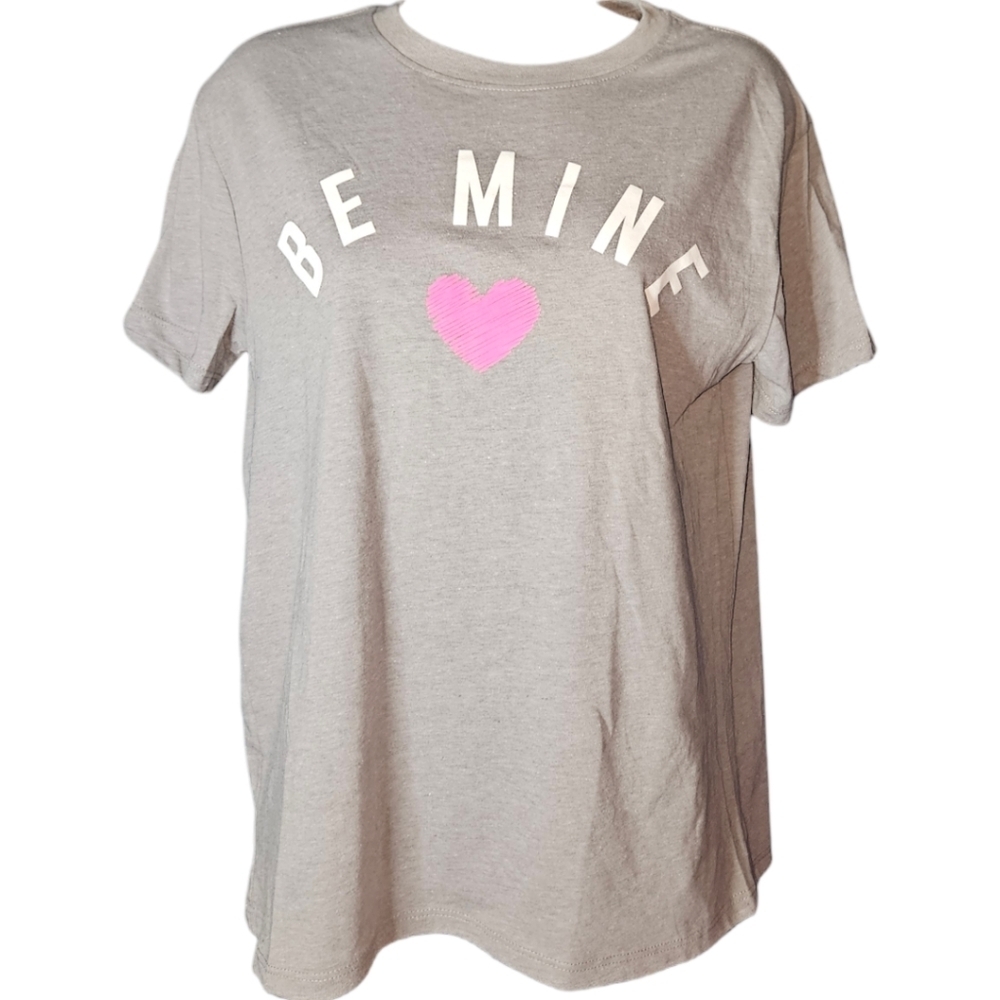 NWT Modern Lux (Kohl's) Valentines Be Mine Short Sleeve Top